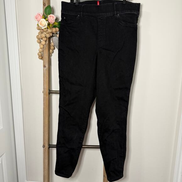 Spanx Black Denim Jeggings Pull On Size X Large - Picture 2 of 10